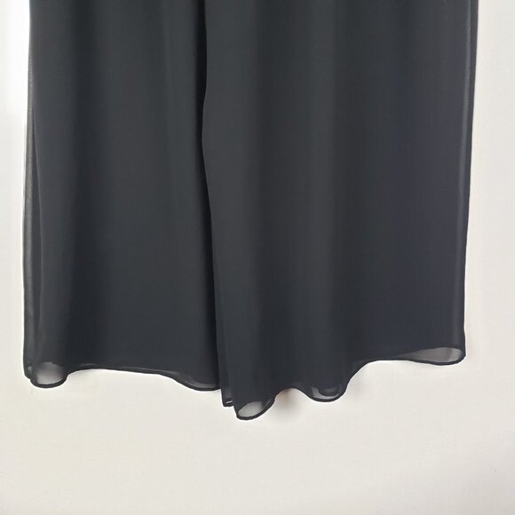 Patricia Moss Palazzo Pants Black Chiffon Pull On Wide Leg Evening Womens Size 6 - Picture 7 of 10